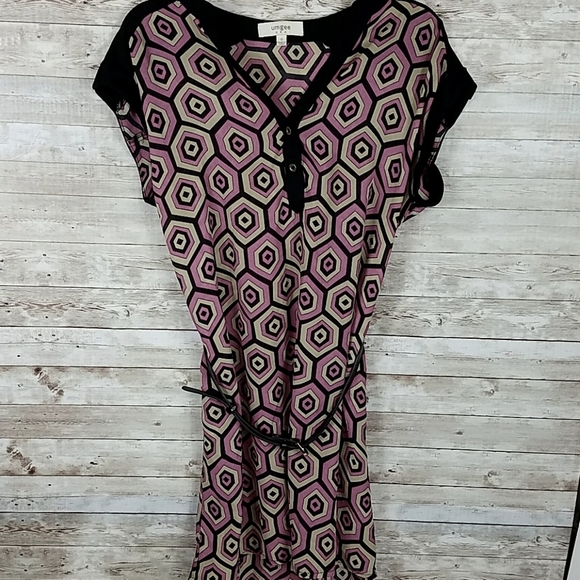 Umgee, 0128, Mauve, taupe and black dress - Picture 2 of 10